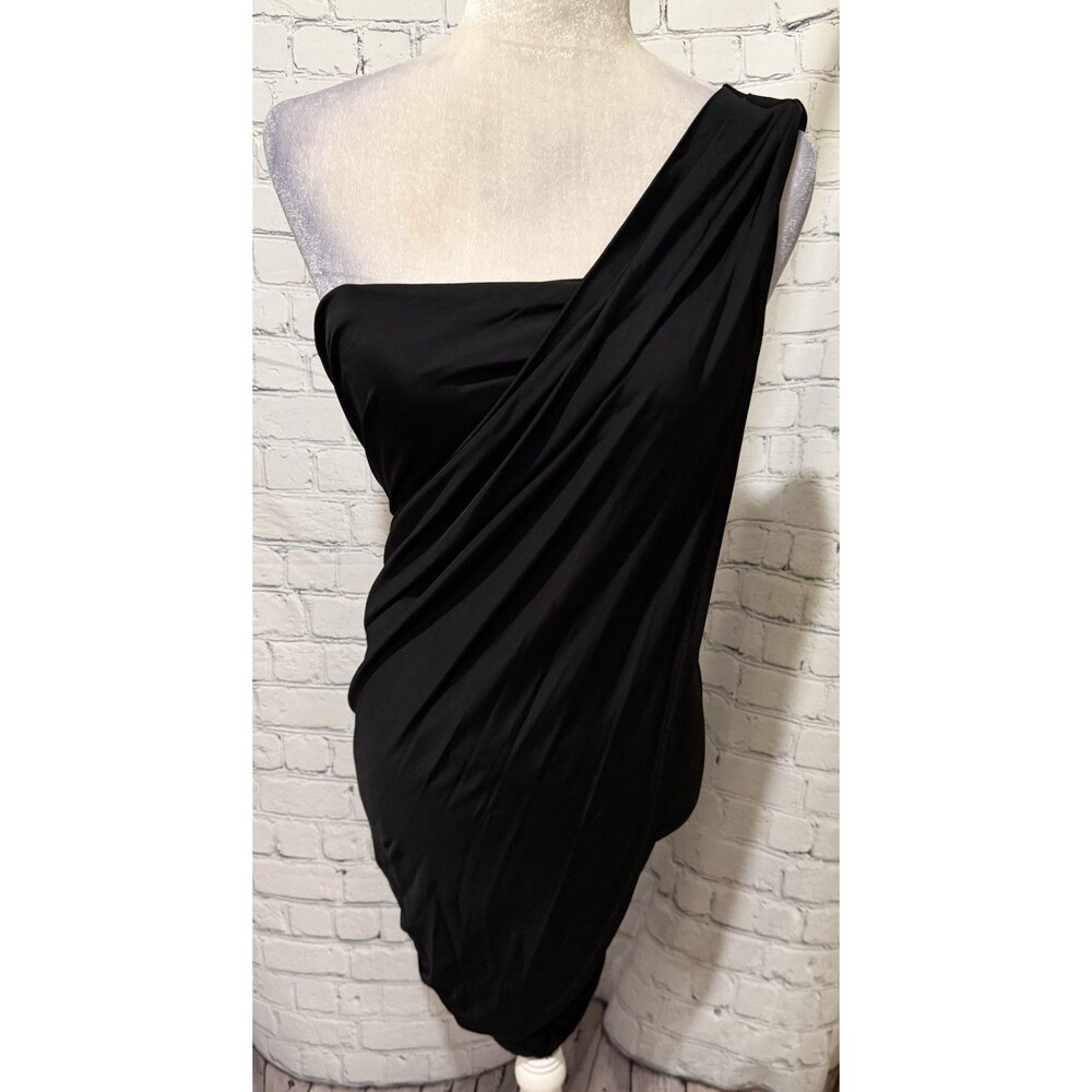 Rachel Rachel Roy Women's Asymmetrical One Shoulder Black Dress Size Large